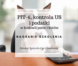 PIT-6, kontrola US i podatki w hodowli psów i kotów